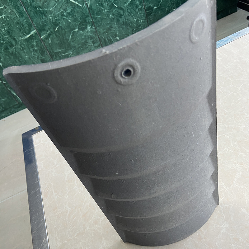 Прямоугольная пятиступенчатая серая изогнутая черепица без глазури 345мм x 175мм.7