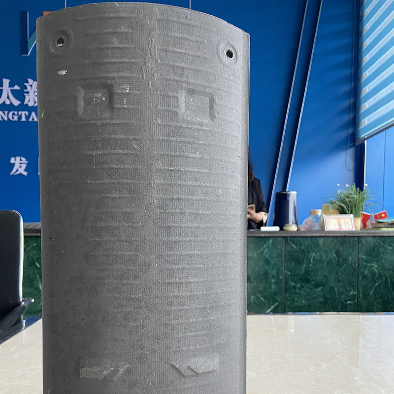 Прямоугольная серая изогнутая черепица без глазури с рисунком 345мм x 175мм.2